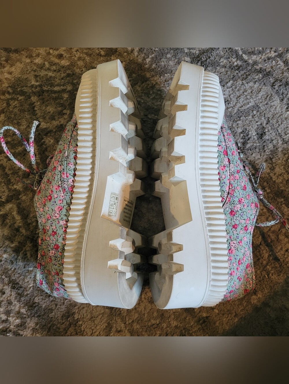 Jeffrey Campbell B2school Women's Size 8.5 Platform White Floral - Picture 7 of 14